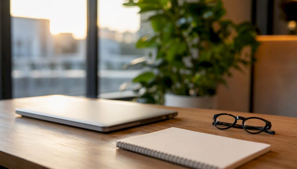 Modern professional sales team desk setup