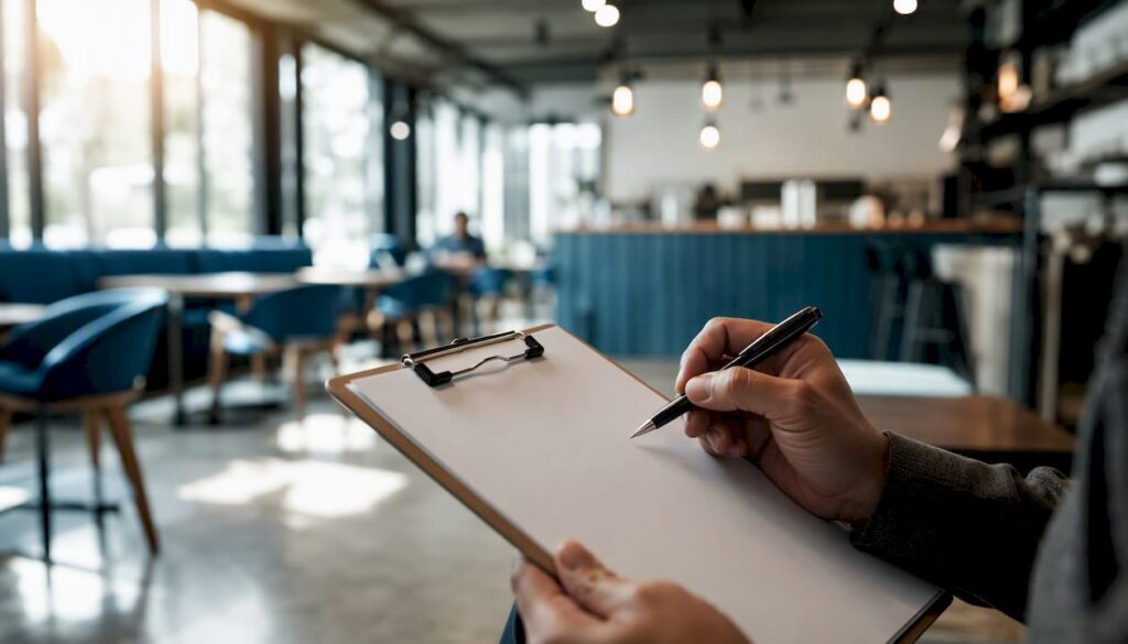 Recruiter holding blank clipboard and pen