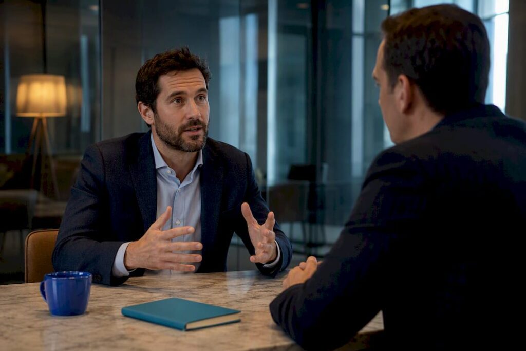SaaS sales candidate during structured interview