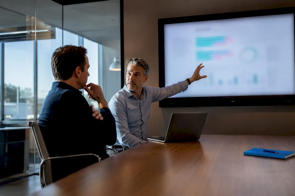 Interim sales leader reviewing pipeline with founder