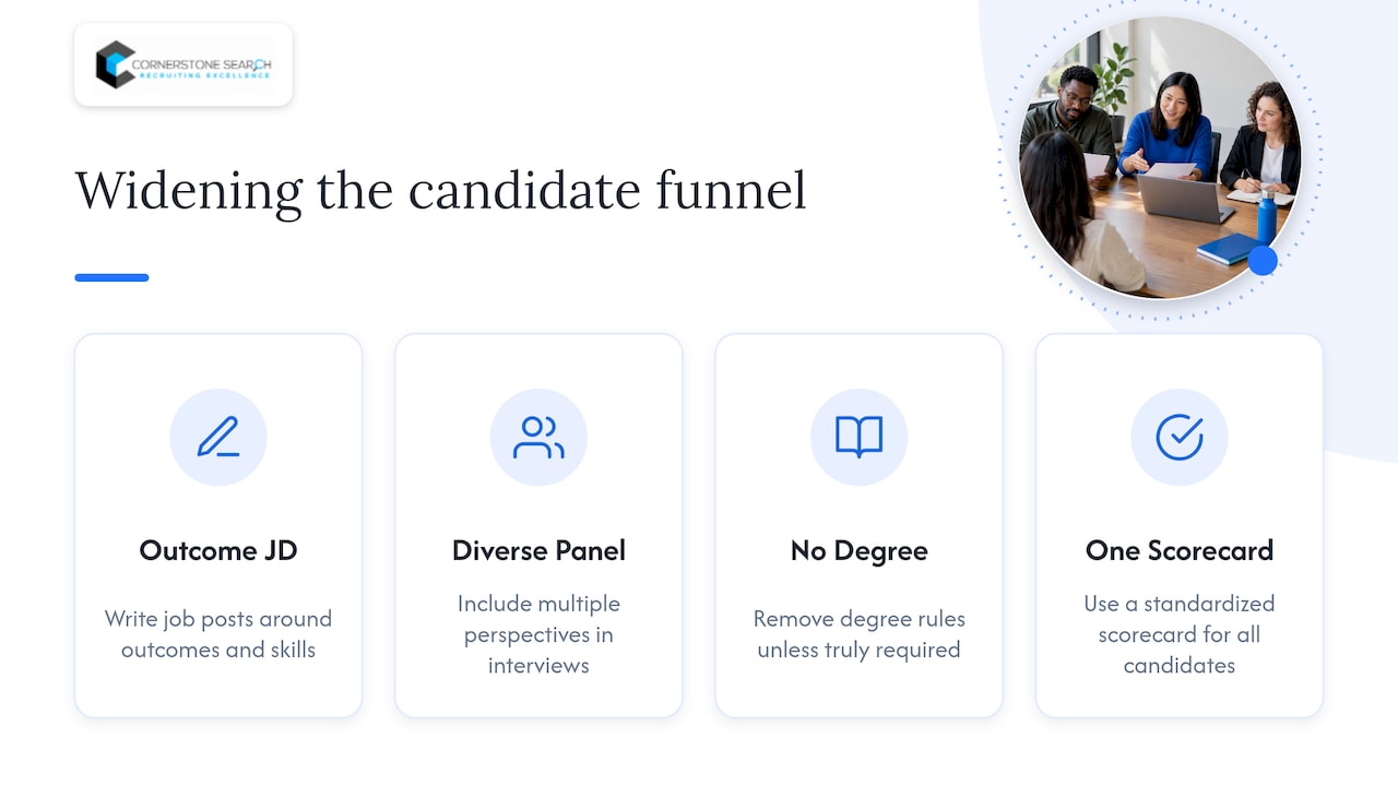 Four principles for widening an AE candidate pool