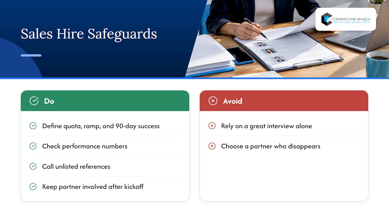Three safeguards for a sales leader hire